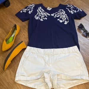 J Crew White Chino Shorts